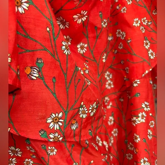 Alice + Olivia Off the shoulder lightweight silk cotton cottagecore blouse top - Picture 10 of 16